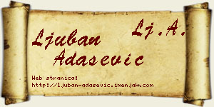 Ljuban Adašević vizit kartica